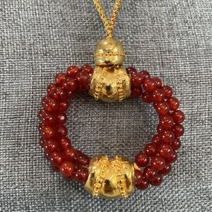 Vintage ‘Gold & Carnelian’ Costume Museum Necklace